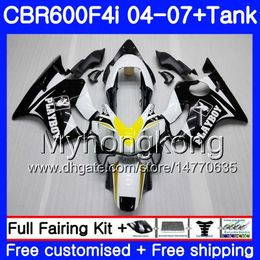 Body For HONDA CBR 600F4i CBR600 FS CBR600F4i 04 05 06 07 281HM.19 CBR 600 F4i black hot sale CBR600 F4i 2004 2005 2006 2007 Fairings kit