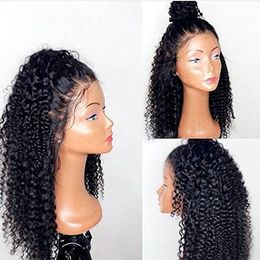 HD Transparent Lace Front Wigs Human Hair Pre Plucked 130% Density Brazilian Kinky Curly 360 Frontal Wig 9A Natural for Black Women diva1