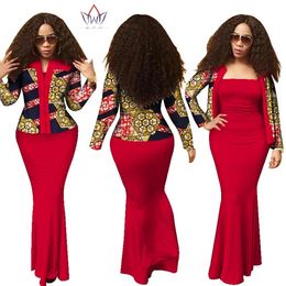 2019 летние африканские платья для женщин Dashiki 2 Piece платье Crop Top Длинные платья Костюмы Плюс Размер Традиционная одежда WY1313