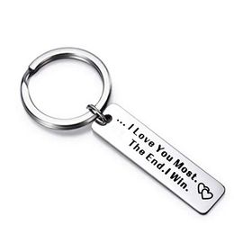 I Love You Most The End I Win Keychain Valentines Day Boyfriend Girlfriend Romantic Gift Friendship Accessory couples Key Chain