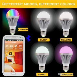 High Bright RGB Wireless Bluetooth Smart LED Light Bulb E27 5W RGBW Bulb for Android and for iOS AC85-265V