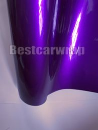 Purple Gloss Candy Metallic Vinyl WRAP Whole Car Wrap foil With Air bubble Low tack glue initial 3M quality 1 52x20m Roll 5x300Y