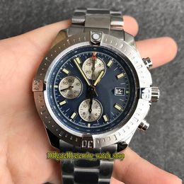 New Top version Challenger A13388111C1A1 Cal.13 Chronograph Automatic Blue Dial Mens Watch Steel Case one way ratchet Bezel Designer Watches