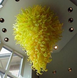 Elegant Lemon Yellow Pendant Lamps Borosilicate Glass Ceiling lights High Quality Hand Blown Glass Led Ceiling Light
