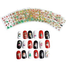 12pcs Christmas Nail Sticker Decal 3D Nail Art template design self sticky #765