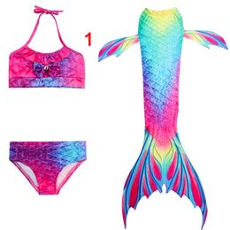 childrens mermaid swimsuit mermaid tail swimsuit mermaid swimwear bikini kids swimming 3 piece set zipper 23 styles gift hot