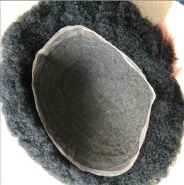6 mm Afro-Haar-Vollspitze-Toupet für Basketbass-Spieler und Basketball-Fans, chinesischer Echthaar-Ersatz, Herren-Perücken, schnelle Express-Lieferung