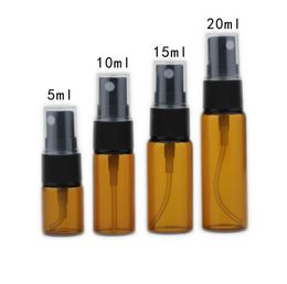 Portable Amber Atomizer 5ml 10ml 15ml 20ml Glass Perfume Bottle Refillable Spray Empty Fragrance bottle SN759