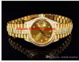2022 New Luxury Watch Ladies 27MM Stainless Steel Bracelet 18k Yellow Gold Diamond Wristwatch Automatic Women's Watche Watches