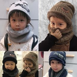 Fashion Winter Scarves For Children Ring Scarves hat Boys Girls cap Neckchief Thick Warm Neck Children's Scarf For Women Collar