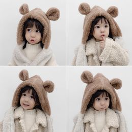 2-8 Years Kids Baby Hats Boys Girls Winter Beanie Warm Hat Cute Rabbit Ear Hat Earflap Comfortable Fleece Child Toddler Cap