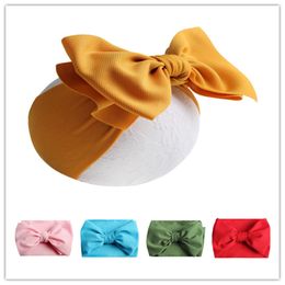 Ins Newborn Toddlers Bowknot Headwraps Baby Girls Bow Headbands 7 Inch Butterfly Knot Head Band Pure Color Hairbows Party Headwear A42202