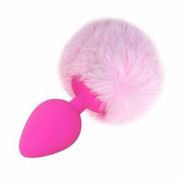 Anal Toys Silicone Plush plug Cosplay Cute Tail Anal Erotic Toy Couples Man Women sex Rose Plugs