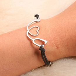 new simple leather bracelets love heart charm bracelets for women fashion Jewellery