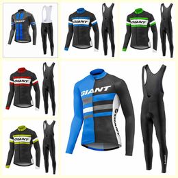 GIANT team Cycling long Sleeves jersey bib pants sets 2020 Men MTB Bike Ropa Ciclismo bicycle Sportswear U121002