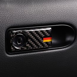 Carbon Fiber Stickers Co-pilot Storage Box Handle Bowl Cover Trim Car Styling For Mercedes C Class W205 GLC Accessories
