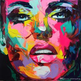 Francoise Nielly Palette Knife Impression Home Artwork Modern Portrait Handmade Oil Painting on Canvas Concave and Convex Texture Face110