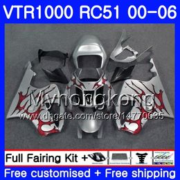 Kit For HONDA Silvery red new VTR 1000 RC51 2000 2001 2002 2003 2004 2005 2006 257HM.47 RTV1000 SP1 SP2 VTR1000 00 01 02 03 04 05 06 Fairing