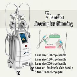 7 In 1 Cryolipolysis With 7 Cryo Handles 40K Rf Facial Rf 6 Pads Lase Cavitation 360°Double Chin Fat Freeze Slimming Machine Ce