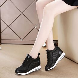 Hot Sale- shoes high quality spring and mesh fashion casual sports wind slope with increased height single shoes