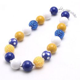 New Chilren Chunky Beads Necklace Girls Kids Colourful Chunky Bubblegum Necklace For Party Jewellery New Arrival