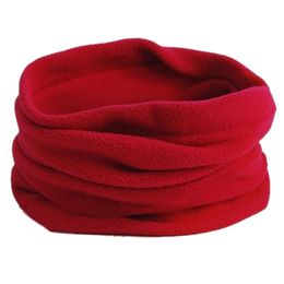 Unisex Fleece Thermal Snood Hat Neck Warmer Ski wear Scarf (Red)