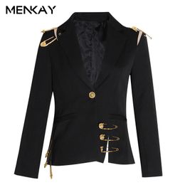 Hollow Out Patchwork Lace Up Women's Blazer Notched Long Sleeve Slim Elegant Female Suit 2019 Autumn Fashion New