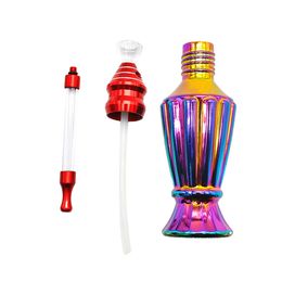 TOPPUFF Mini Water Smoking Pipes Glass Water Pipe Hookah Shisha 120MM Rainbow Metal Tobacco Smoking Pipes Hookah Glass Smoking Pipes