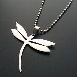 1pcs stainless steel flying dragonfly charm pendant necklace small insect animal beneficial girl sweater Lucky woman mother men's family gifts Jewellery