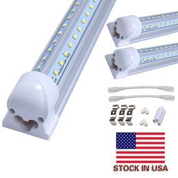 V-Shaped Integrate T8 LED Tube 2400MM 4 5 6 8 ft Feet LED Fluorescent Lamp 8ft 4ft LED Light Tubes Cooler Door Lighting