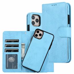 2in1 Detachable Magnetic Leather Wallet Case Cover For iPhone 11 11 Pro 11 PRO MAX XR XS Max 6 6S 7 8 PLUS 30PCS/LOT