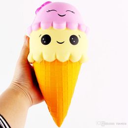 16cm Jumbo Squishy Ice Cream Cone Smile Squishies Big Scent Slow Rising Phone Straps DHL Free Shipping