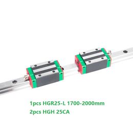 1pcs Original New HIWIN HGR25-1700mm/1800mm/1900mm/2000mm linear guide/rail+2pcs HGH25CA linear narrow blocks for cnc router parts