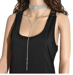 New Bohemian Women choker Necklace Multi Layer Crystal Gem Chokers Collar chocker chunky Statement Necklaces Jewelry
