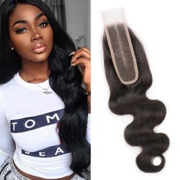 Malaysian Unprocessed Human Hair Lace Closure Middle Part Body Wave Natural Colour 2X6 Closure With Baby Hairs 10-24inch Body Wave