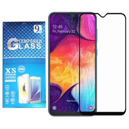 Black Full Coverage Screen Protector Edge Glue Tempered Glass For Samsung A20 A20S A10E LG Escape Plus K40 K50 Motorola E6 Metro Boost