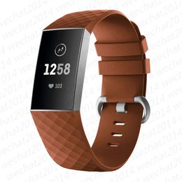 1000PCS Silicone Watch Band Watchband Heart Rate Smart Wristband Bracelet Wearable Belt Strap for Fitbit Charge 3 free DHL