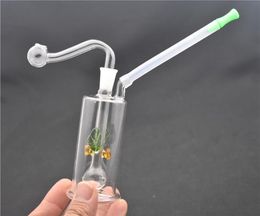 DHL free Glass Oil Burner Bong pyrex thick small Bubbler water Bong Dab Oil Rigs for Smoking Hookahs with glass oil burner pipe and hose