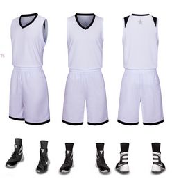 2019 New Blank Basketball jerseys printed logo Mens size S-XXL cheap price fast shipping good quality White W001nh