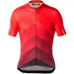 2021 Summer Mens MAVIC team Cycling jersey Short Sleeves Bicycle Uniform 100% Polyester Quick-Dry MTB Bike shirt Racing Tops Y20123010