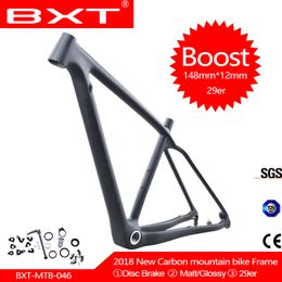 matte black mountain bike UK - 2018 NEW 29er Full Carbon BOOST frame 148*12mm MTB carbon bicycle frame Mountain Bike Frame used for racing bike cycling Parts