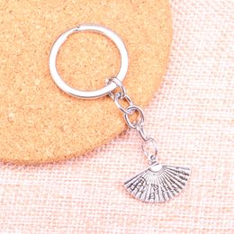 New Keychain 17*24mm asian fan Pendants DIY Men Car Key Chain Ring Holder Keyring Souvenir Jewellery Gift