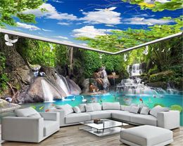 Custom HD 3D Delicate Silk Wallpapers Flying Birds Fish Landscapes Landscapes Whole House Living Room Bedroom TV Background Wall Wallpaper