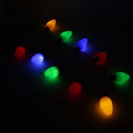 Flashing Christmas Bulb LED Necklace Light Up Party Favors Best Party Lights Necklace Christmas Decorations 12 bulbs 13 bulbs