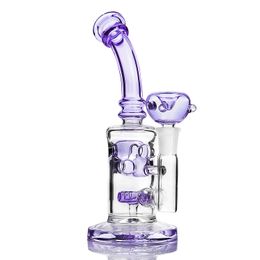 8.4 inch heady hookah purple color Super circulation system bubbler pipes with quartz bowl