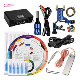 Tattoo Complete Machine Pro Rotary Shader Liner Pen Set Tattoo Gun Set Professional Kits Starters Starter Complete Tattoo Pen Kit