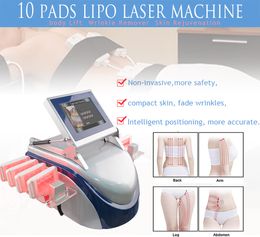 Portable lipo laser machine home use beauty slimming equipment 650nm 10 pcs lazer pads lipolaser device