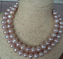 Beautiful 12-13mm South Sea Pink Pearl Necklace 38 inches Silver