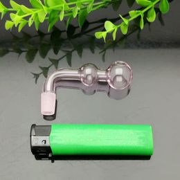 Hot-selling pink double-bubble glass cooker Glass water hookah Handle Pipes smoking pipes High quality free shipping