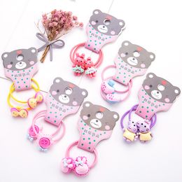 100PCS/Lot Girls Cute Cartoon Pig Rabbit Bow Hair Bands Children Headwear Ponytail Holder Headbands Hairband Kids Hair Accessories